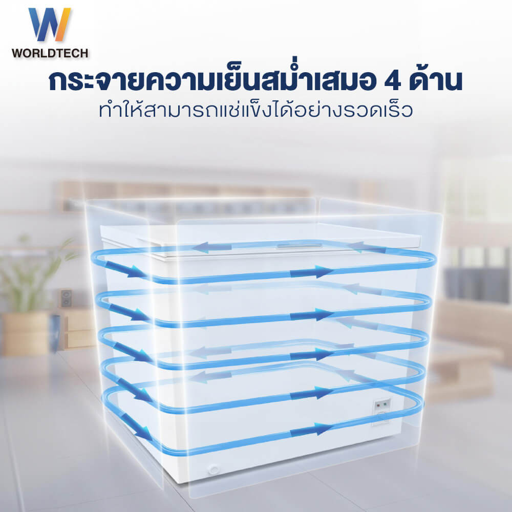  ตู้แช่ 2 ระบบ WORLDTECH รุ่น WT-FZ400 ขนาด 14.1 คิว ความจุ 400 ลิตร